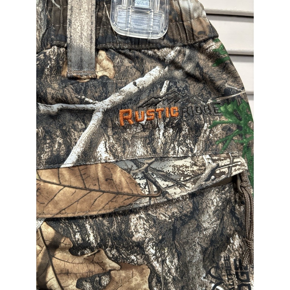 Rustic Ridge Hunting Rain Pants Size M Real‎ Tree Mid Rise Elastic Waist Zip Leg - Picture 3 of 10